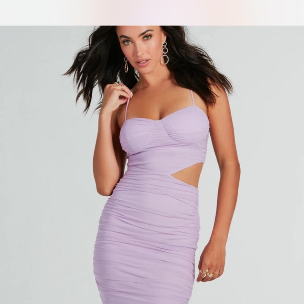 Purple Stunning Night Out Ruched
Bodycon Mini Dress